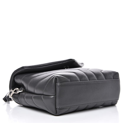 Saint Laurent Calfskin Y Quilted Monogram Toy Loulou Crossbody Bag Storm 3 of 9