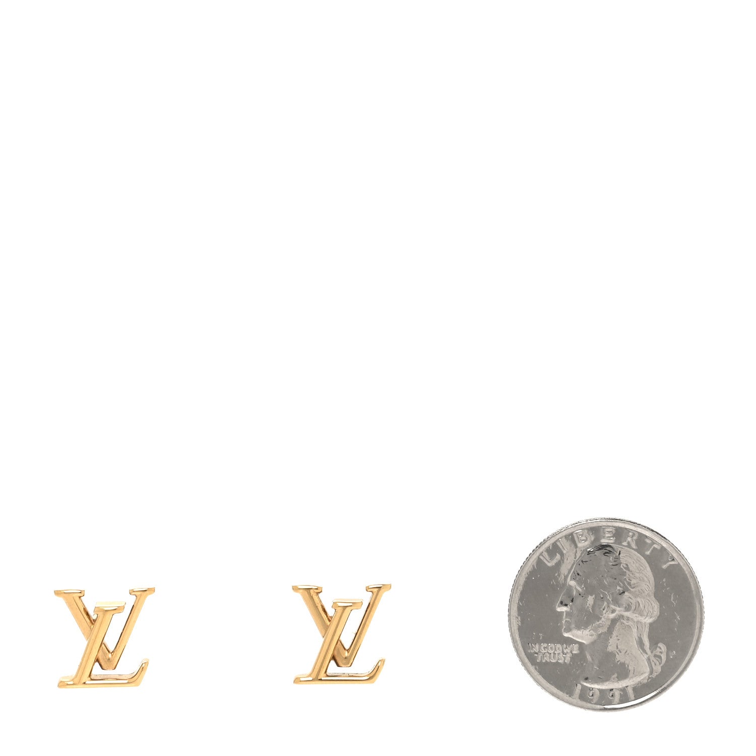 Louis Vuitton Metal LV Iconic Earrings Gold 2 of 5