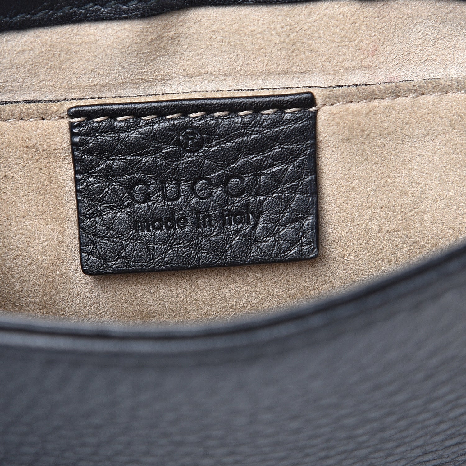 Gucci Pebbled Calfskin Small 1973 Chain Shoulder Bag Black 5 of 10