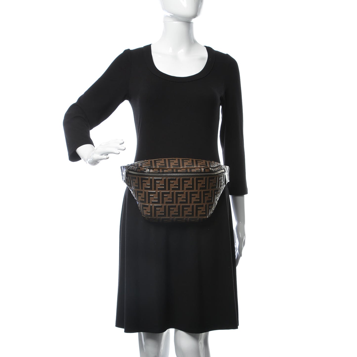 Vitello Century Bi-Color FF 1974 Embossed Belt Bag Maya Black