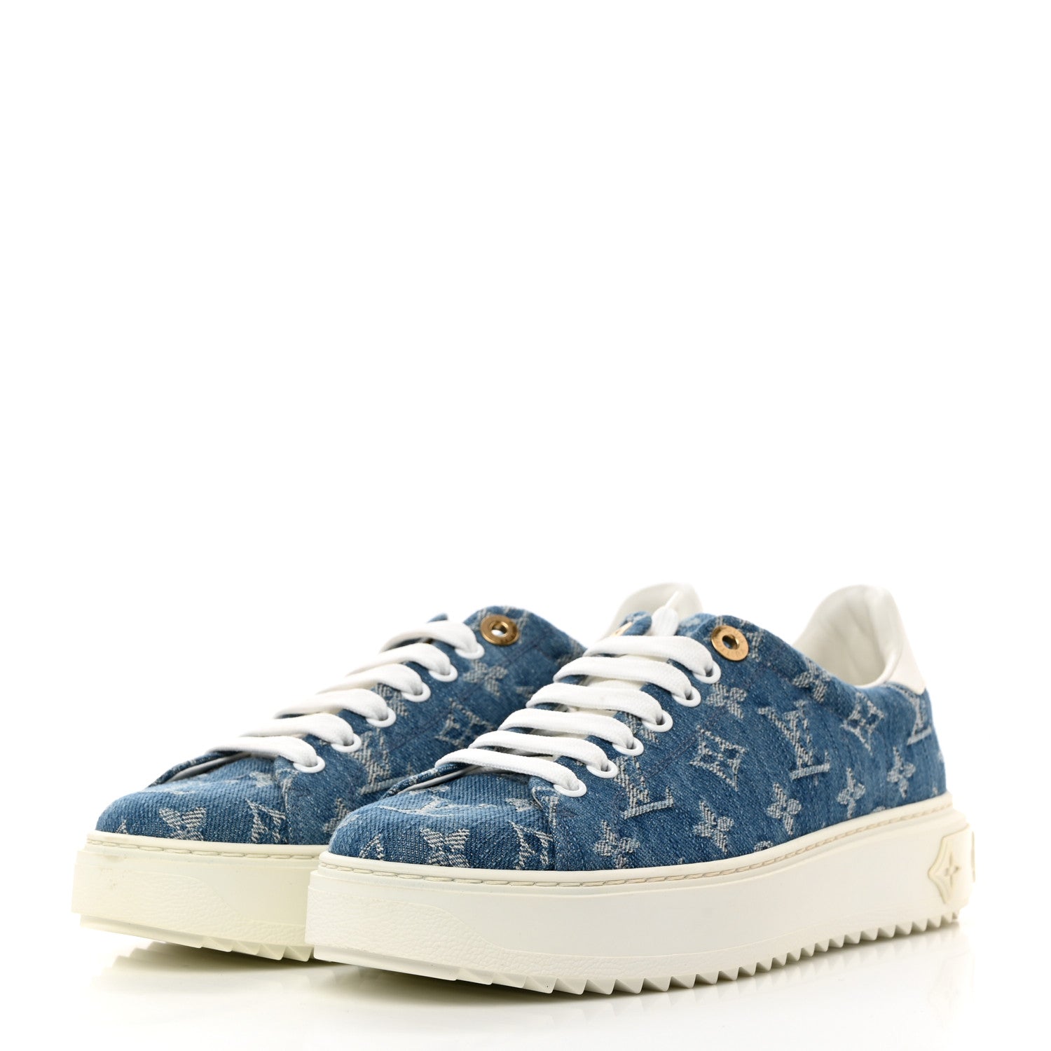 Louis Vuitton Denim Monogram Time Out Sneakers 38 3 of 8