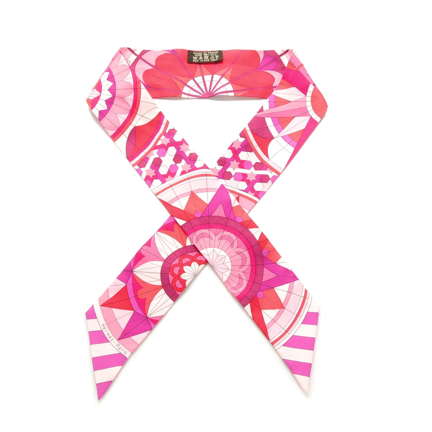 Hermes Silk Rose de Compas Twilly 1 of 6