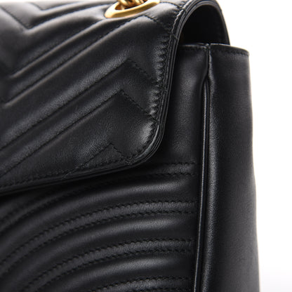 Gucci Calfskin Matelasse Medium GG Marmont Shoulder Bag Black 14 of 17