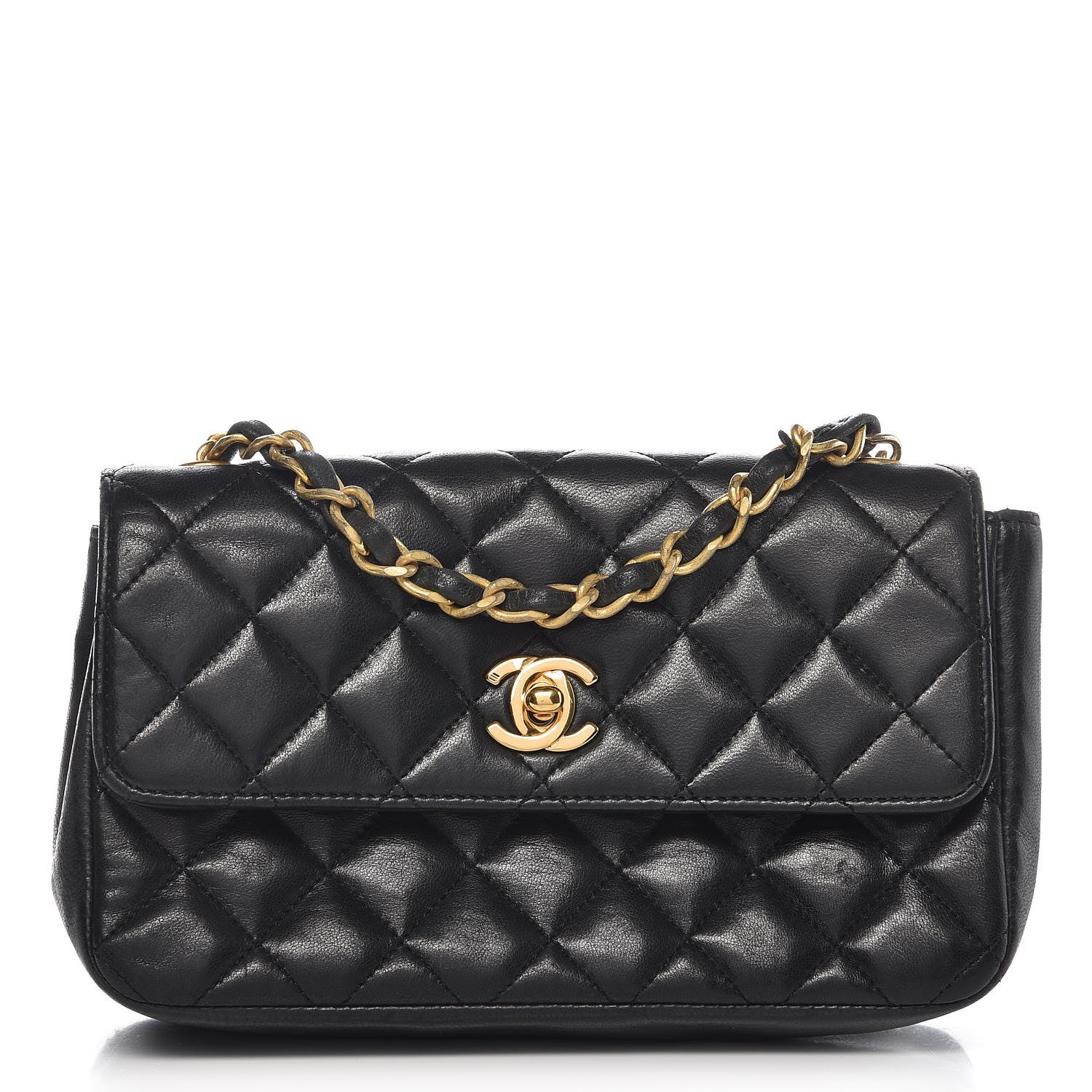 Chanel Lambskin Quilted Mini Rectangular Flap Black 1 of 14