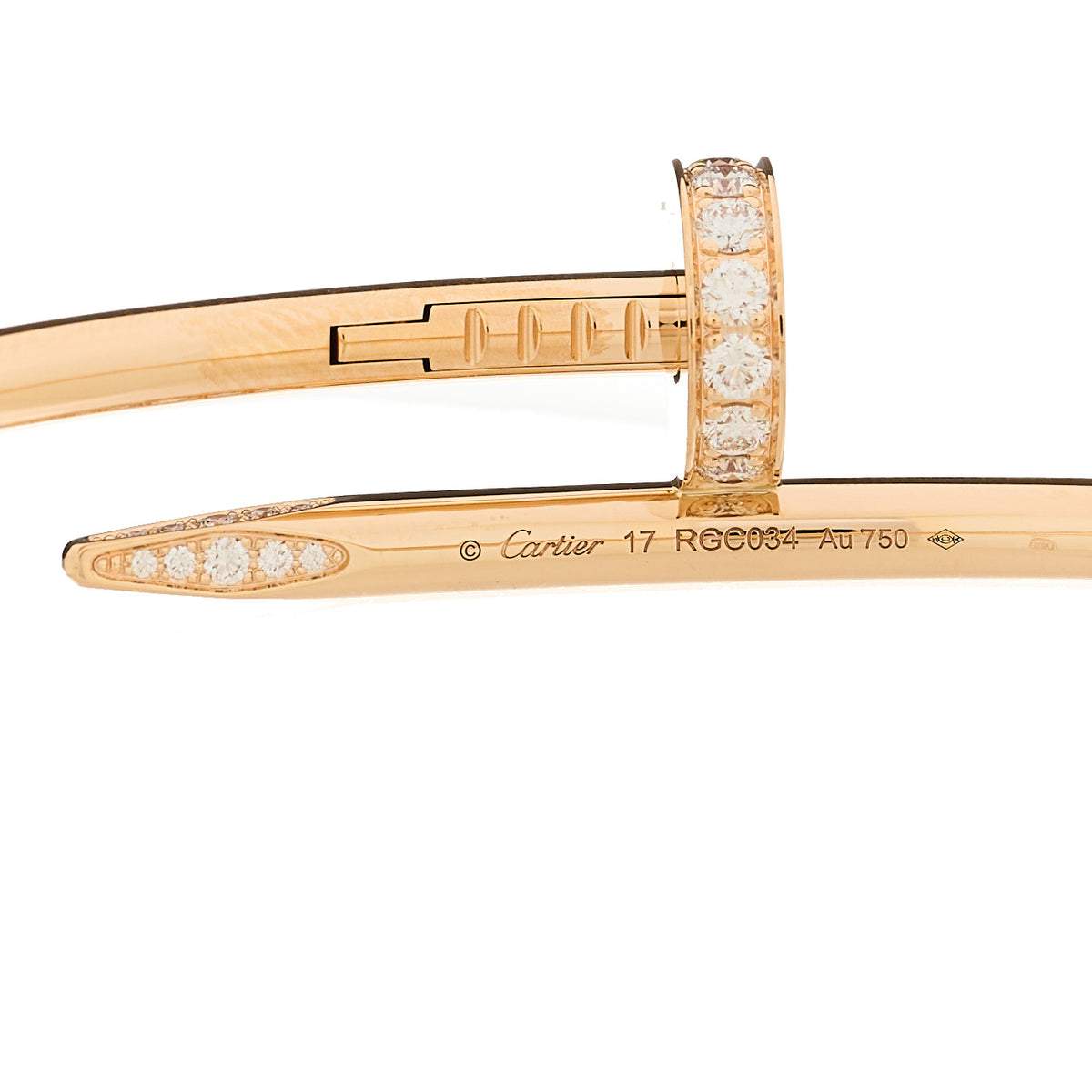 18K Pink Gold Diamond Juste Un Clou Bracelet 17