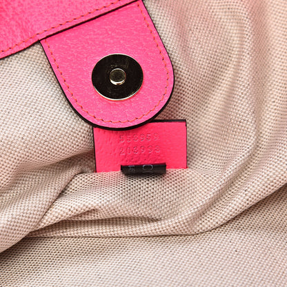 Gucci Canvas Flora Maxi Rajah Chain Tote Fluorescent Fuchsia 8 of 11
