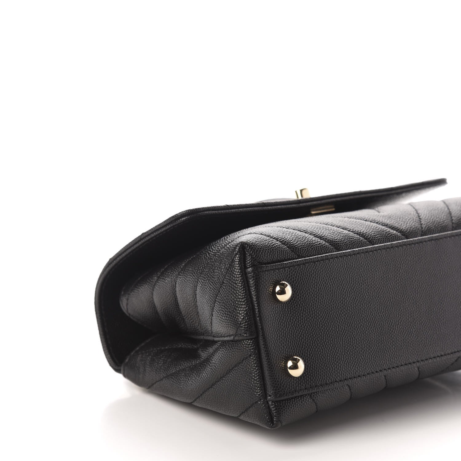 Chanel Caviar Chevron Quilted Mini Coco Handle Flap Black 8 of 11