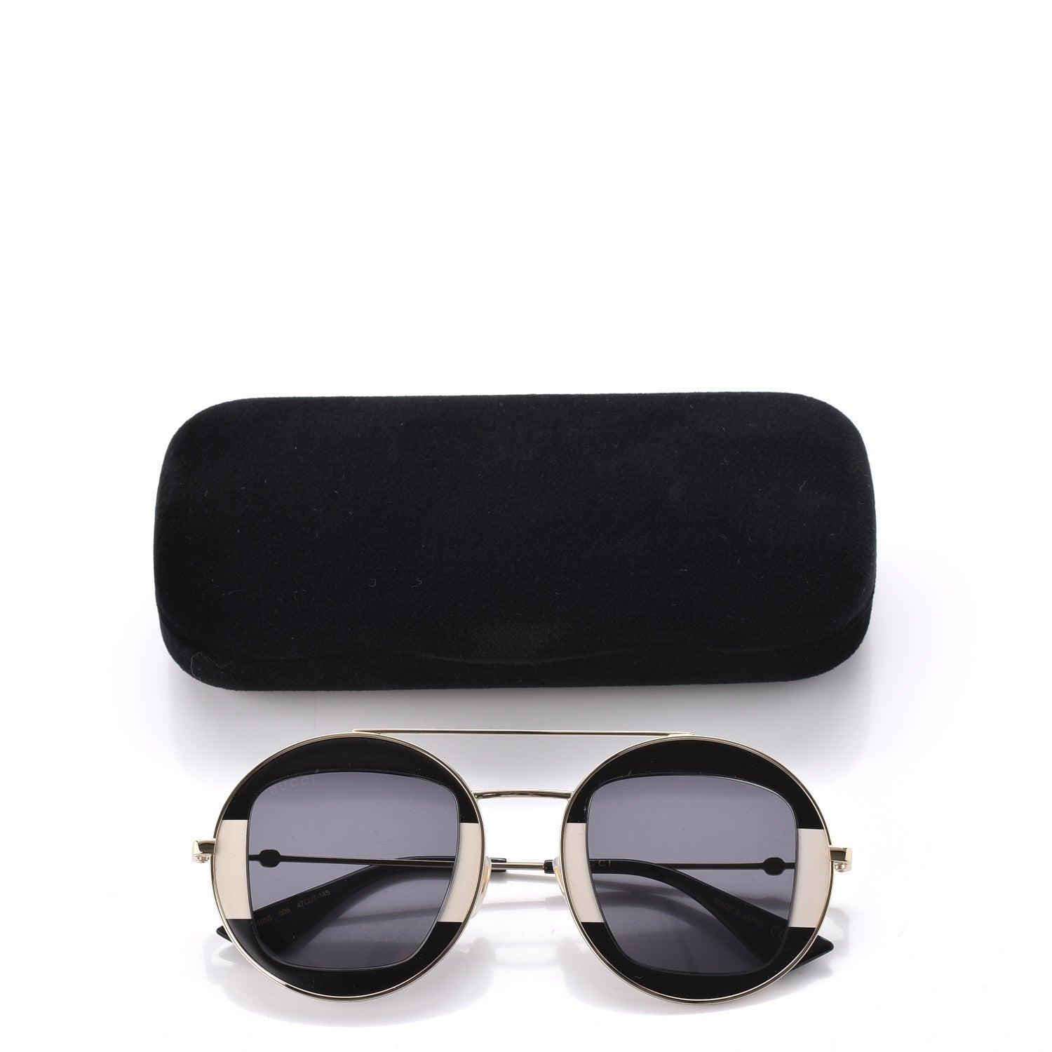 Gucci Round Frame Sylvie Web Sunglasses GG0105S Black 9 of 9