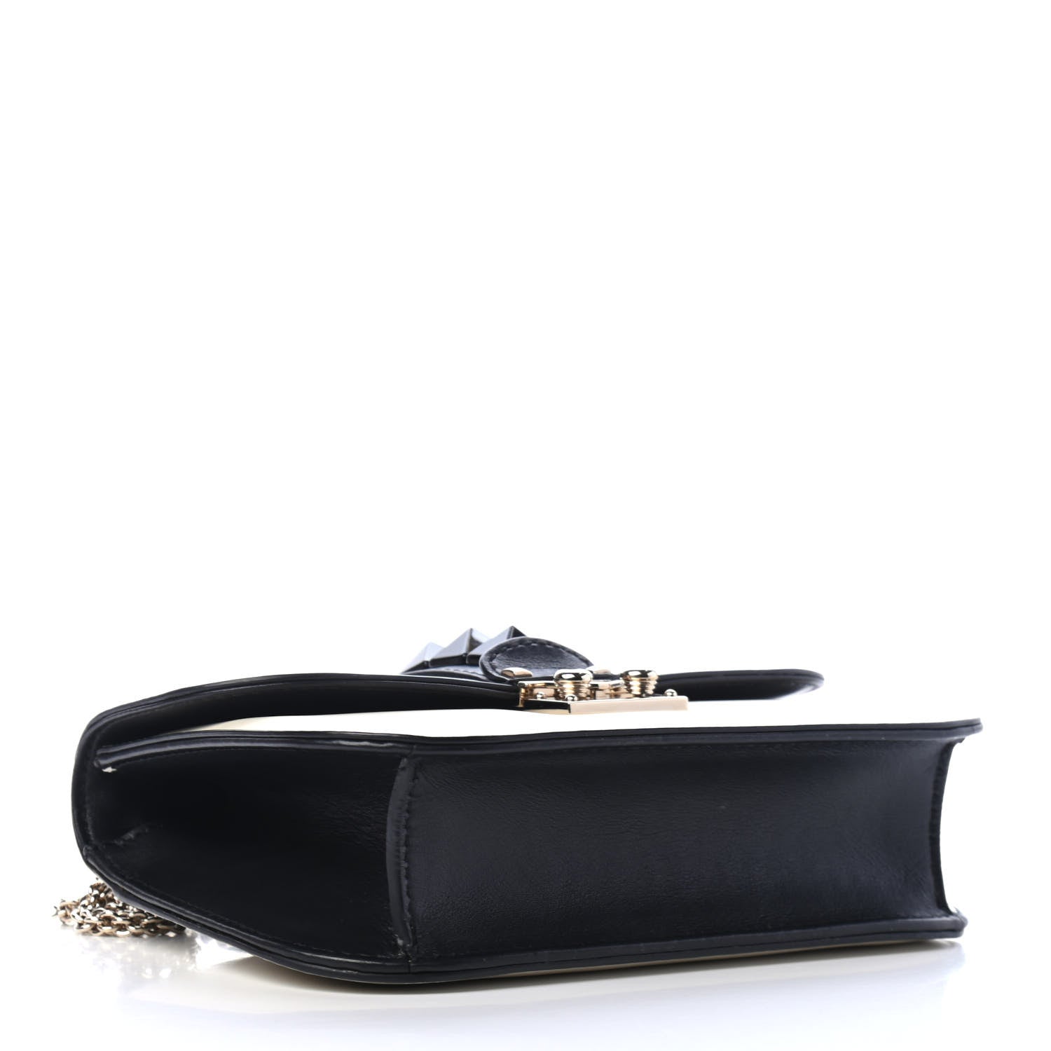 Valentino Garavani Vitello Small Glam Lock Rockstud Flap Black Light Ivory 3 of 4
