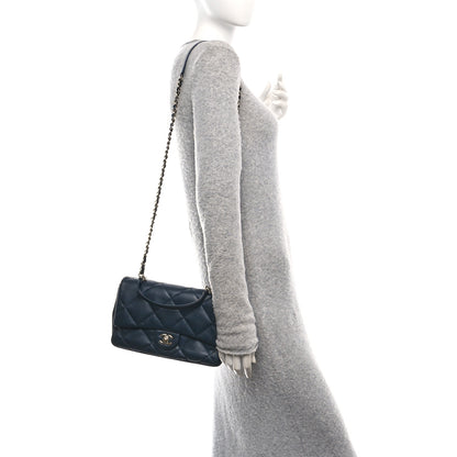 Chanel Lambskin Quilted Easy Carry Flap Navy 2 of 12