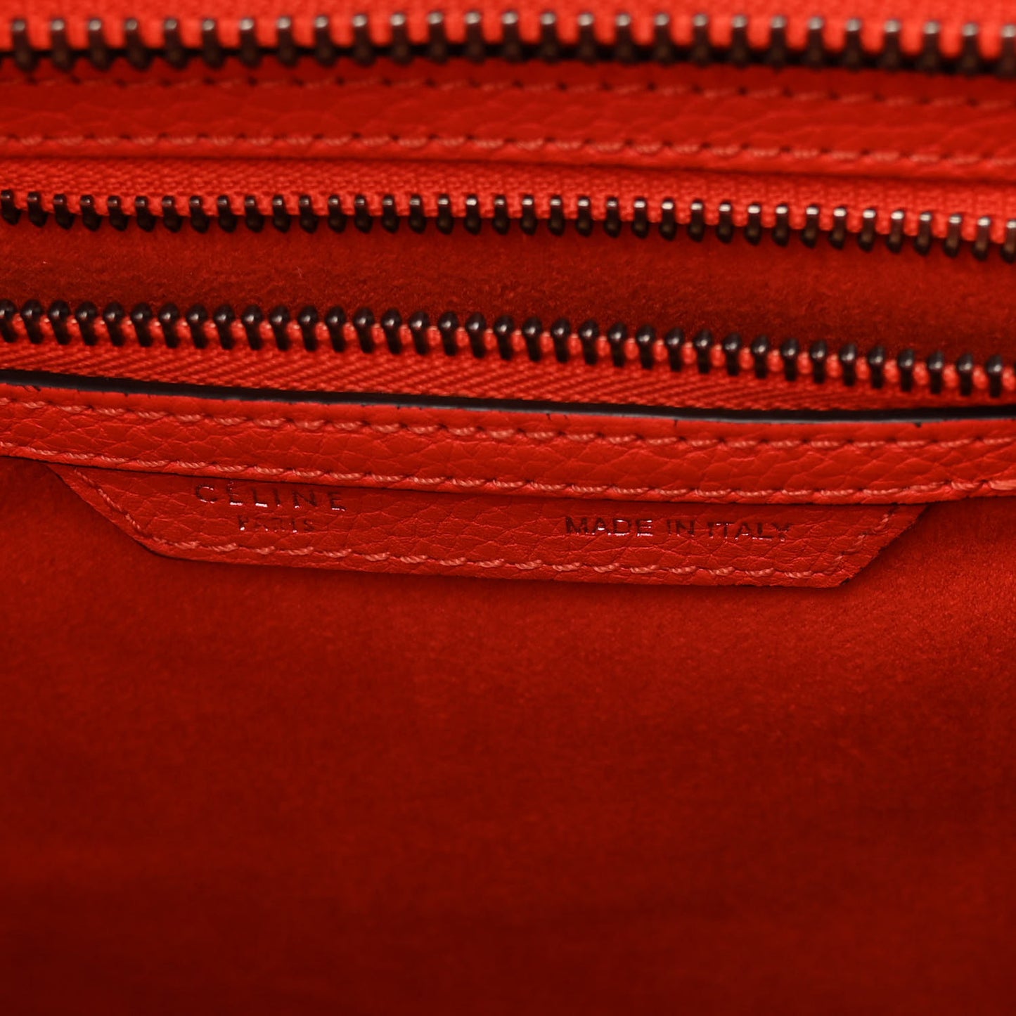 Drummed Calfskin Micro Luggage Vermillion