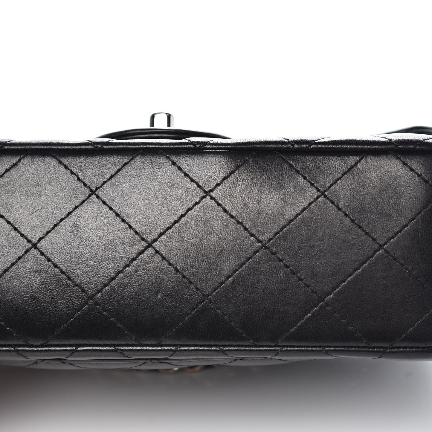 Lambskin Quilted Mini Rectangular Flap Black