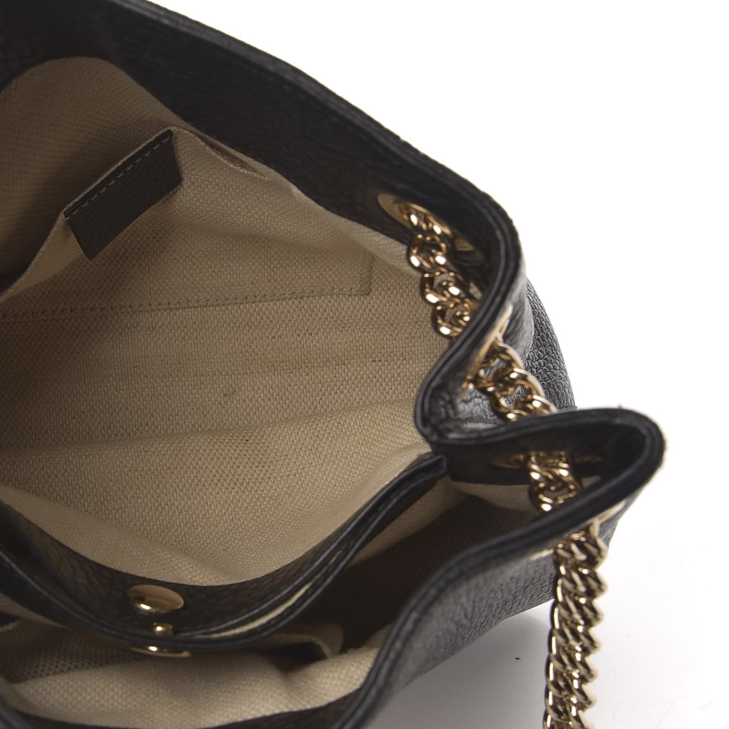 Pebbled Calfskin Small Soho Chain Shoulder Bag Black