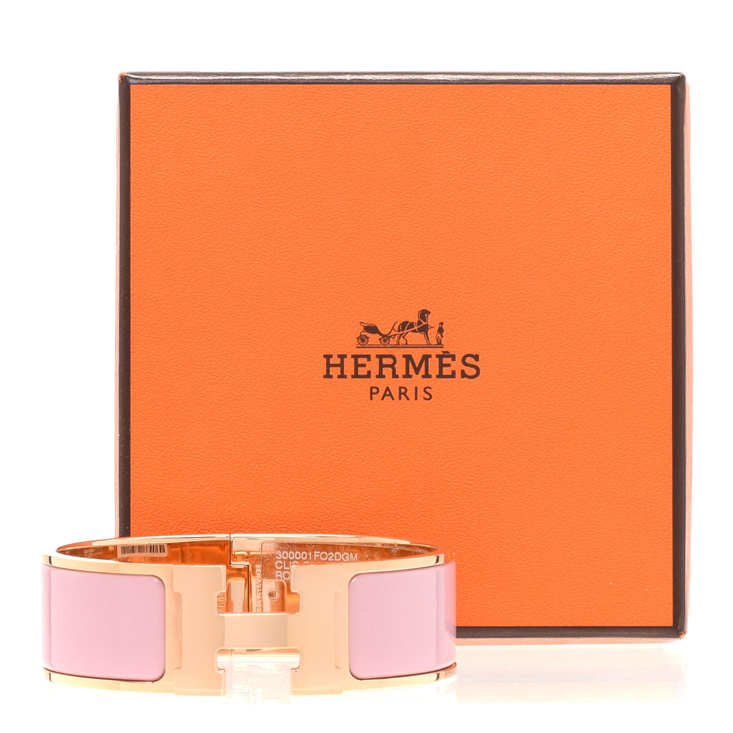 Enamel Wide Clic Clac H Bracelet GM Rose Nacarat
