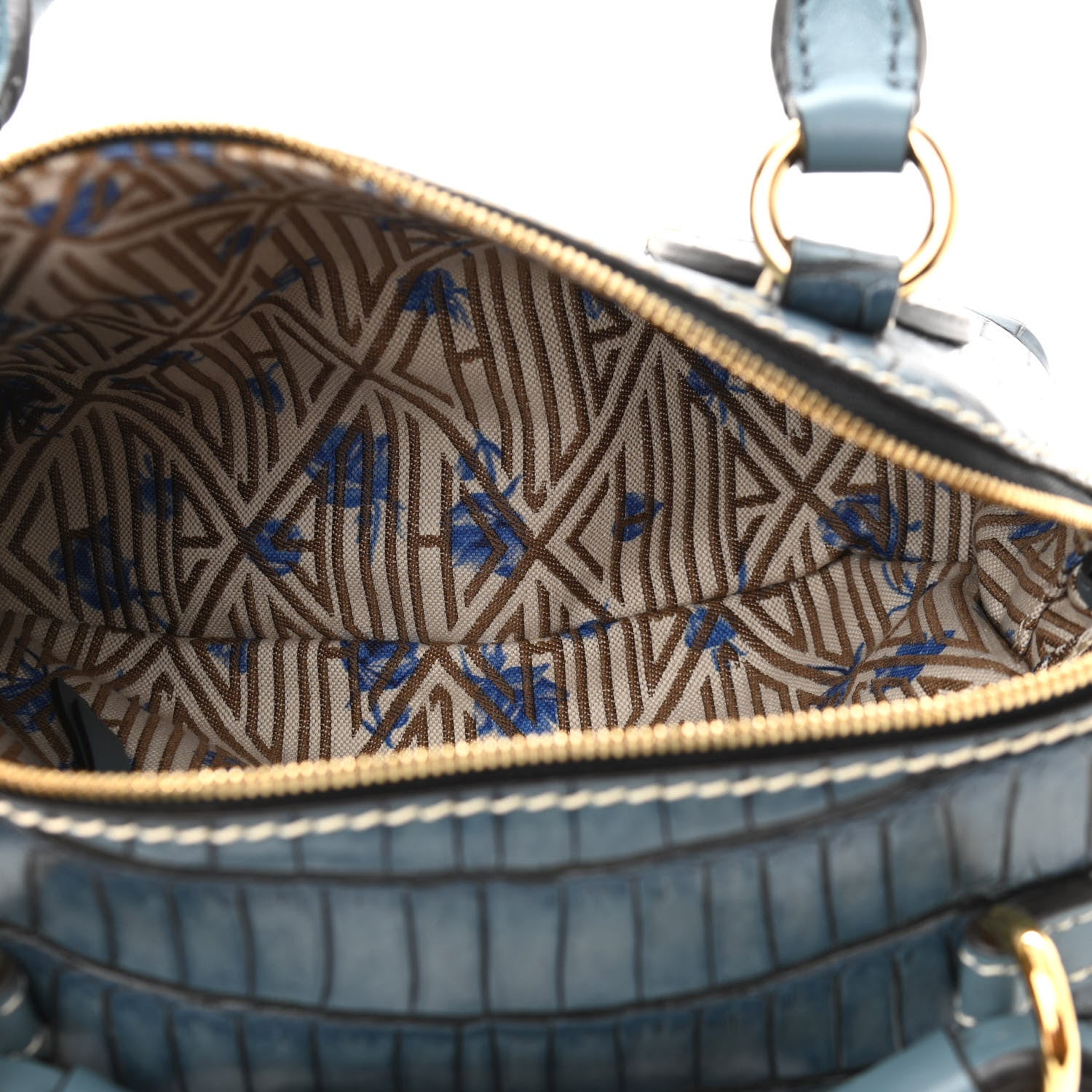 Chloe Calfskin Crocodile Embossed Small Daria Blue 6 of 11