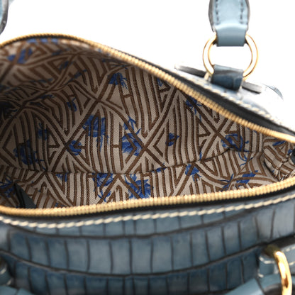 Chloe Calfskin Crocodile Embossed Small Daria Blue 6 of 11