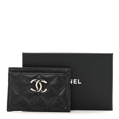 Chanel Caviar Quilted Crystal Enamel CC Card Holder Black 9 of 9