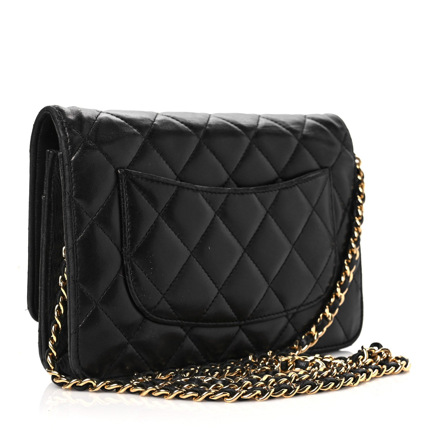 Chanel Lambskin Quilted Wallet On Chain WOC Black 3 of 12