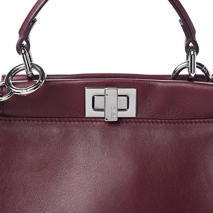 Fendi Nappa Mini Peekaboo Iconic Satchel Bordeaux 13 of 14