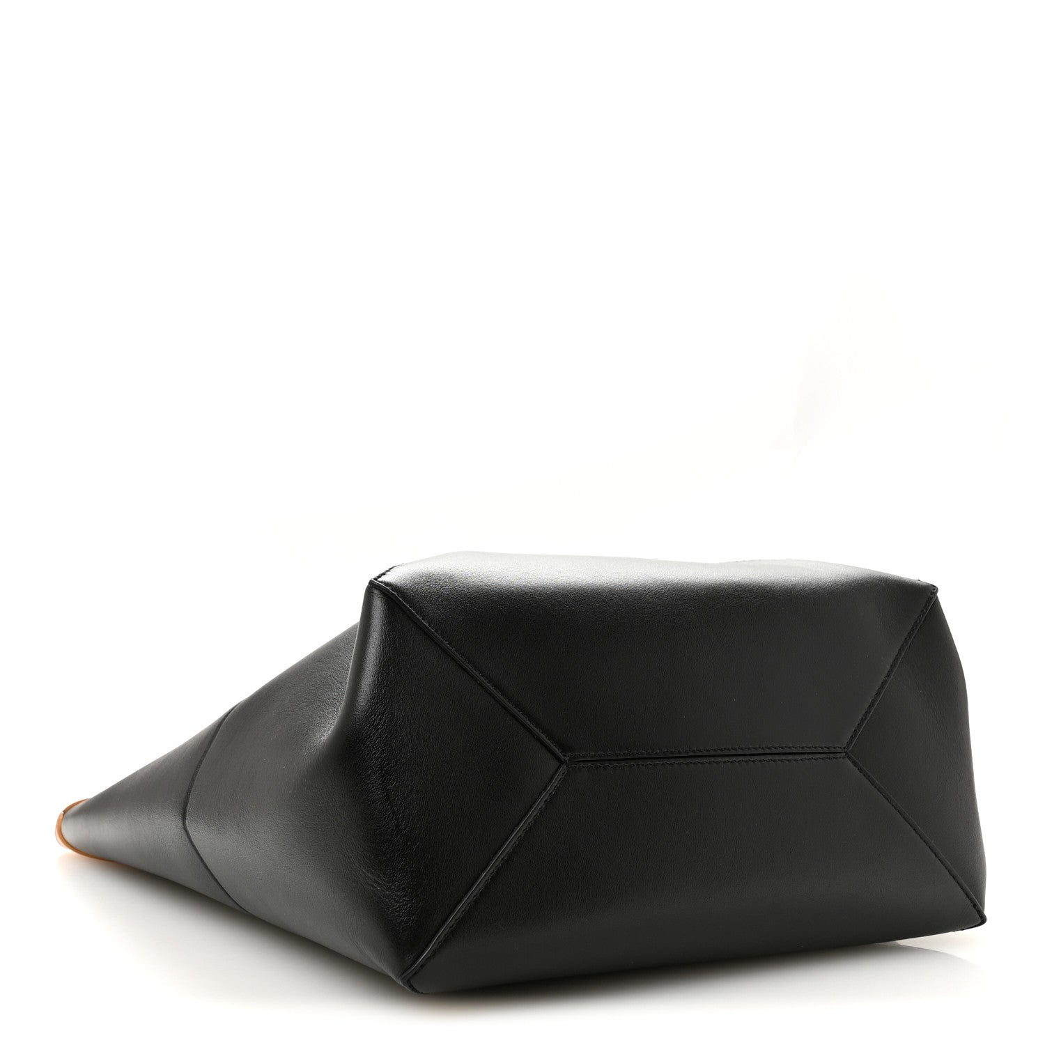 Loewe Shiny Calfskin Large  Puzzle Fold Tote Warm Desert Black 4 of 10