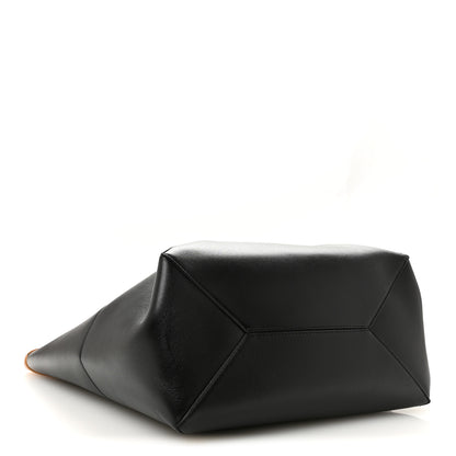 Loewe Shiny Calfskin Large  Puzzle Fold Tote Warm Desert Black 4 of 10