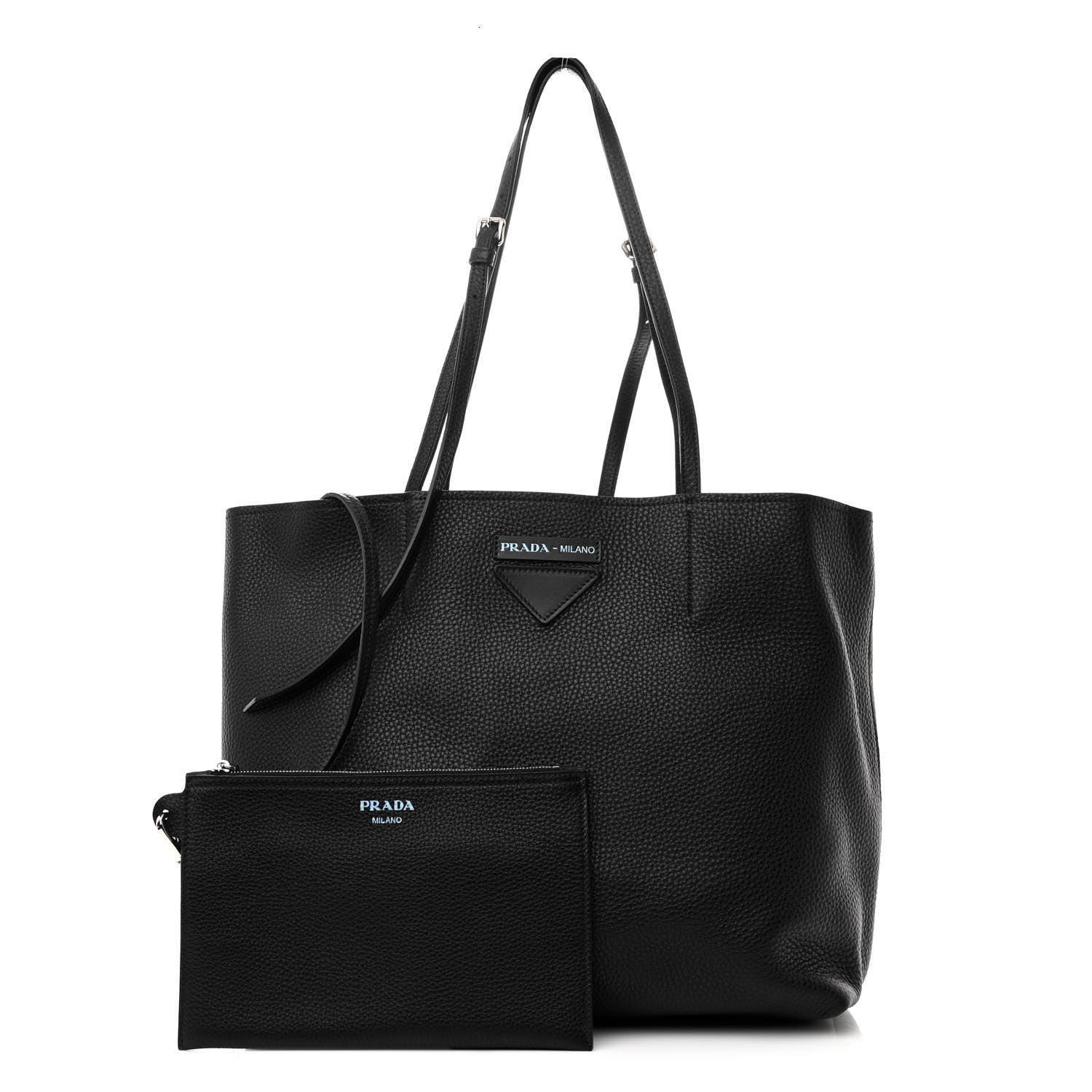 Prada Vitello Daino Small Concept Shopper Tote Black Astrale 1 of 11