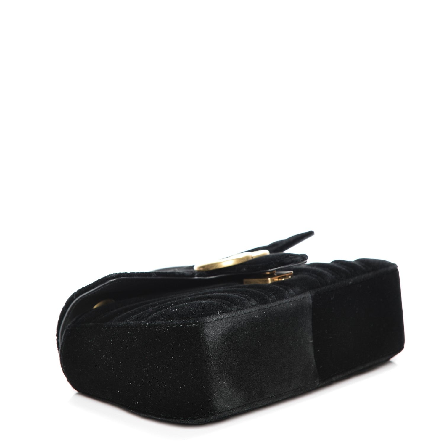 Gucci Velvet Matelasse Mini GG Marmont Shoulder Bag Black 3 of 7