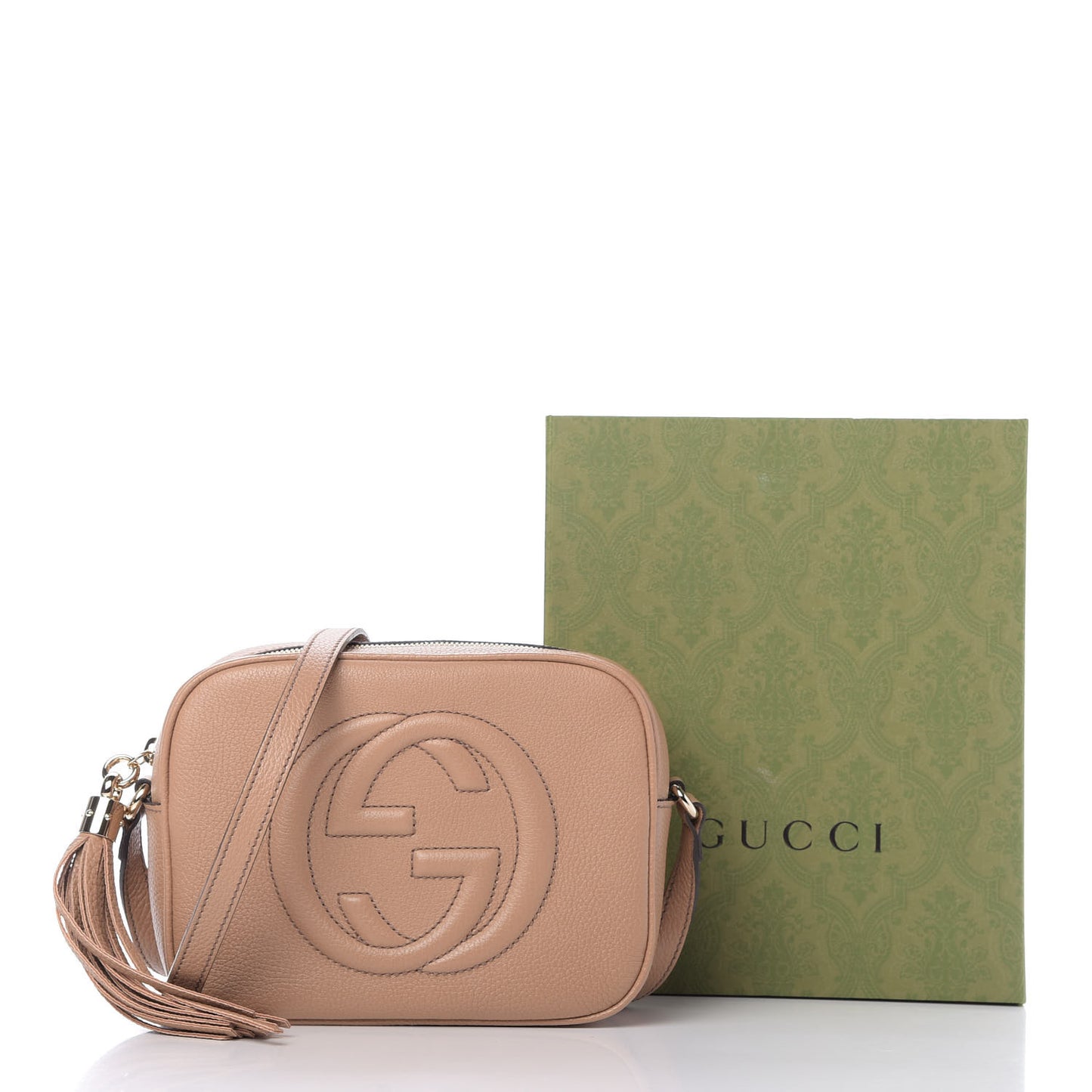 Pebbled Calfskin Small Soho Disco Bag Camelia