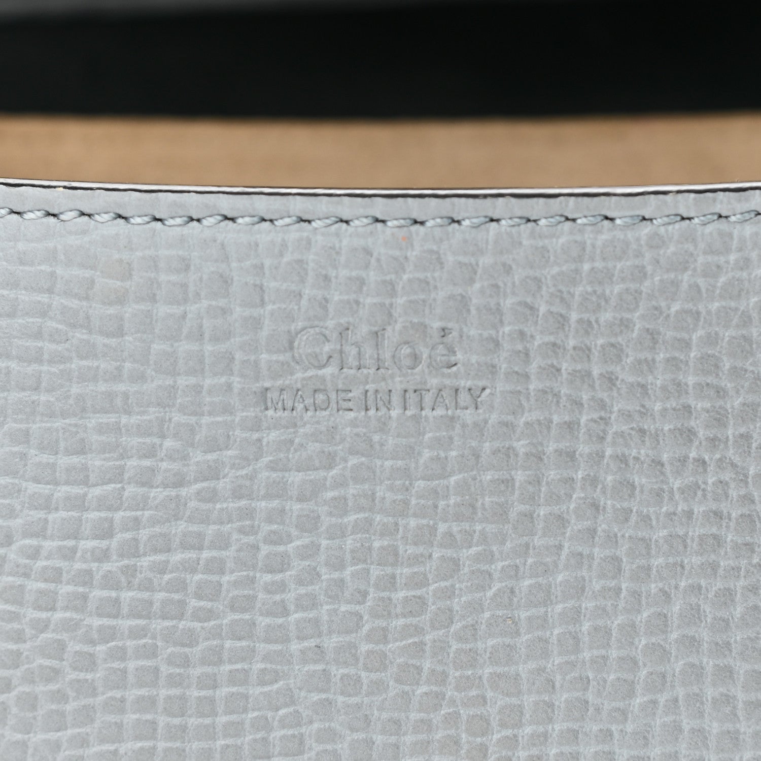 Chloe Grained Calfskin Lambskin Bi-Color Drew Shoulder Bag Cloudy Blue Green 8 of 14