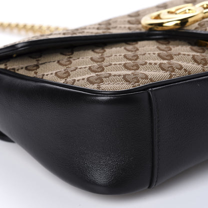 Gucci Monogram Matelasse Diagonal Small GG Marmont Shoulder Bag Beige Black 6 of 10