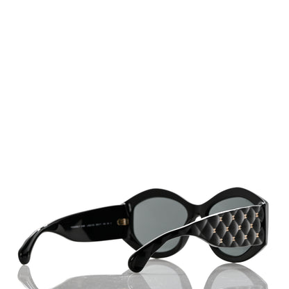 Chanel Acetate Quilted CC Sunglasses 5486 Black 4 of 8