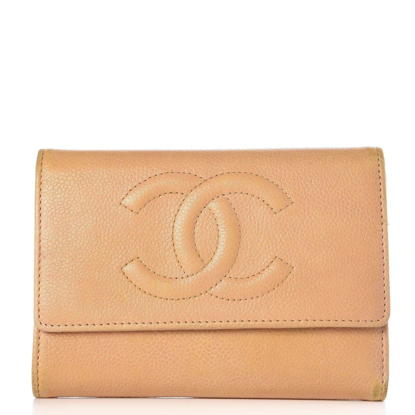 Caviar Timeless CC Flap Wallet Beige