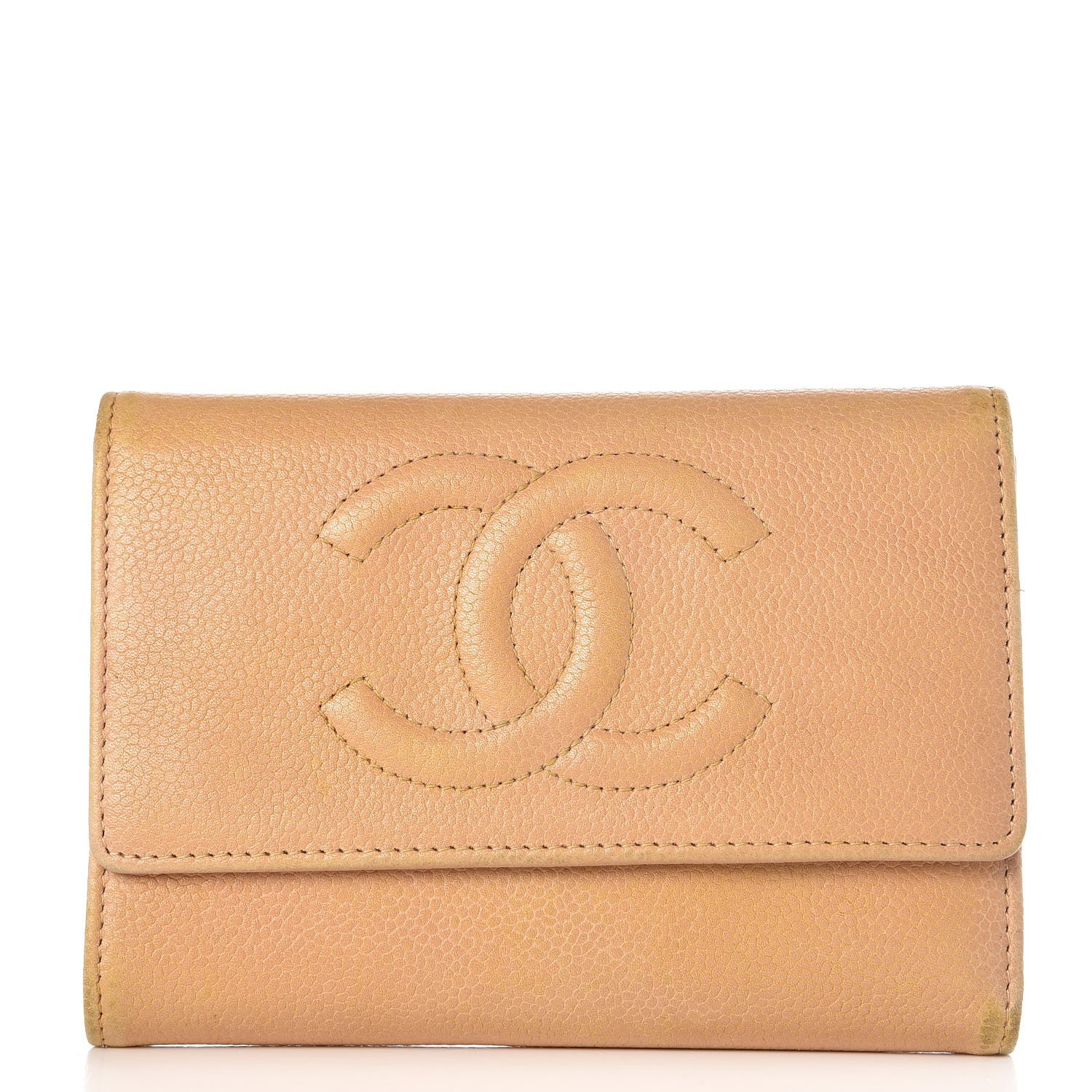 Chanel Caviar Timeless CC Flap Wallet Beige 1 of 17