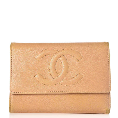 Chanel Caviar Timeless CC Flap Wallet Beige 1 of 17