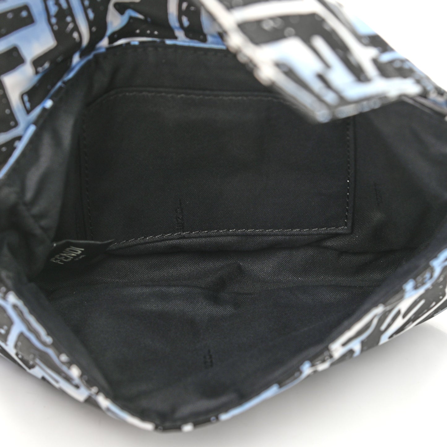 X JOSHUA VIDES Nylon FF Cloudy Mini Belt Baguette Bag White Celeste Black