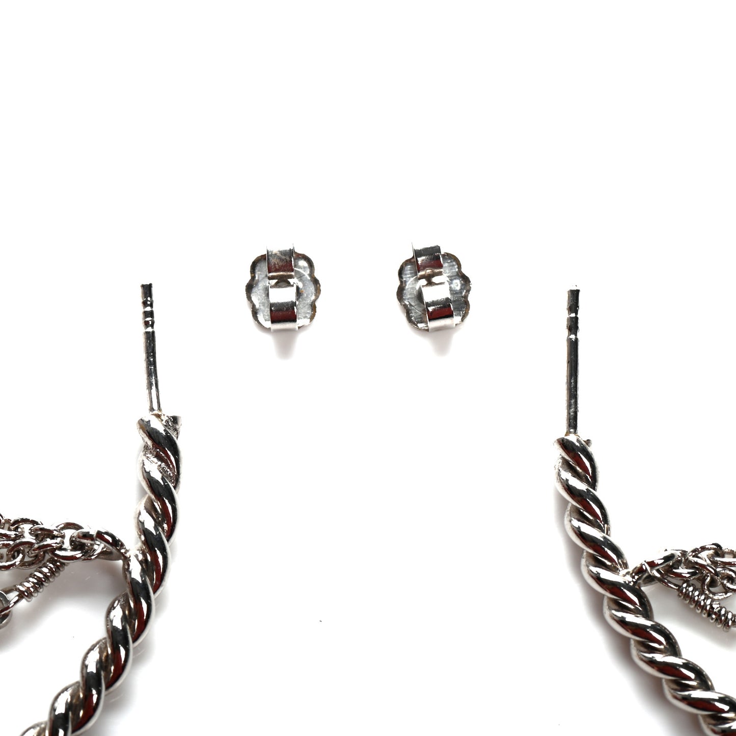 Sweet Monogram Creole Hoop Earrings Silver
