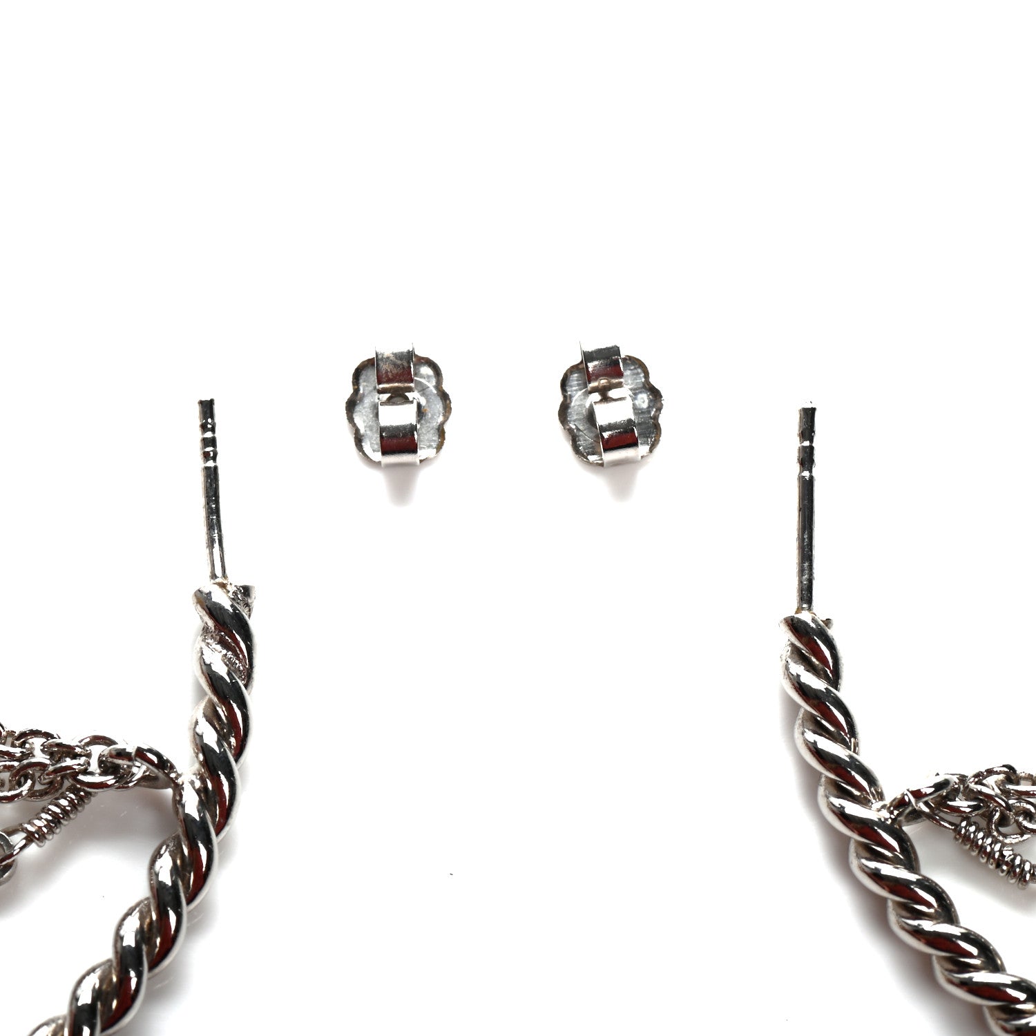 Louis Vuitton Sweet Monogram Creole Hoop Earrings Silver 3 of 3