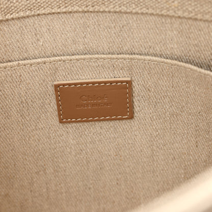 Chloe Linen Calfskin Medium Woody Ribbon Tote Blushy Beige 4 of 12