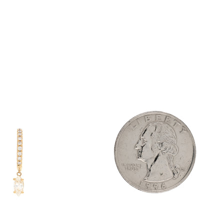 Anita Ko 18K Yellow Gold Diamond Single Marquise Huggie Drop Earring 2 of 4