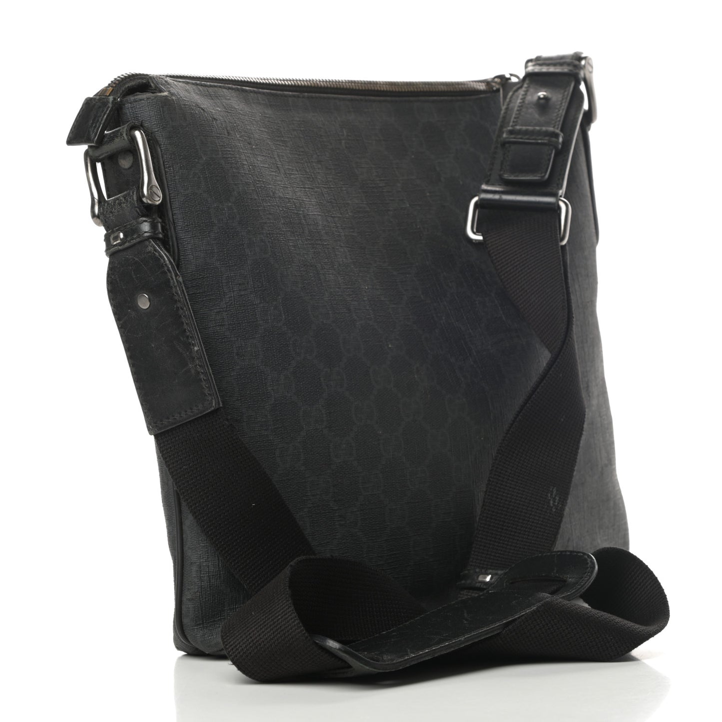 GG Supreme Monogram Crossbody Messenger Bag Black Grey