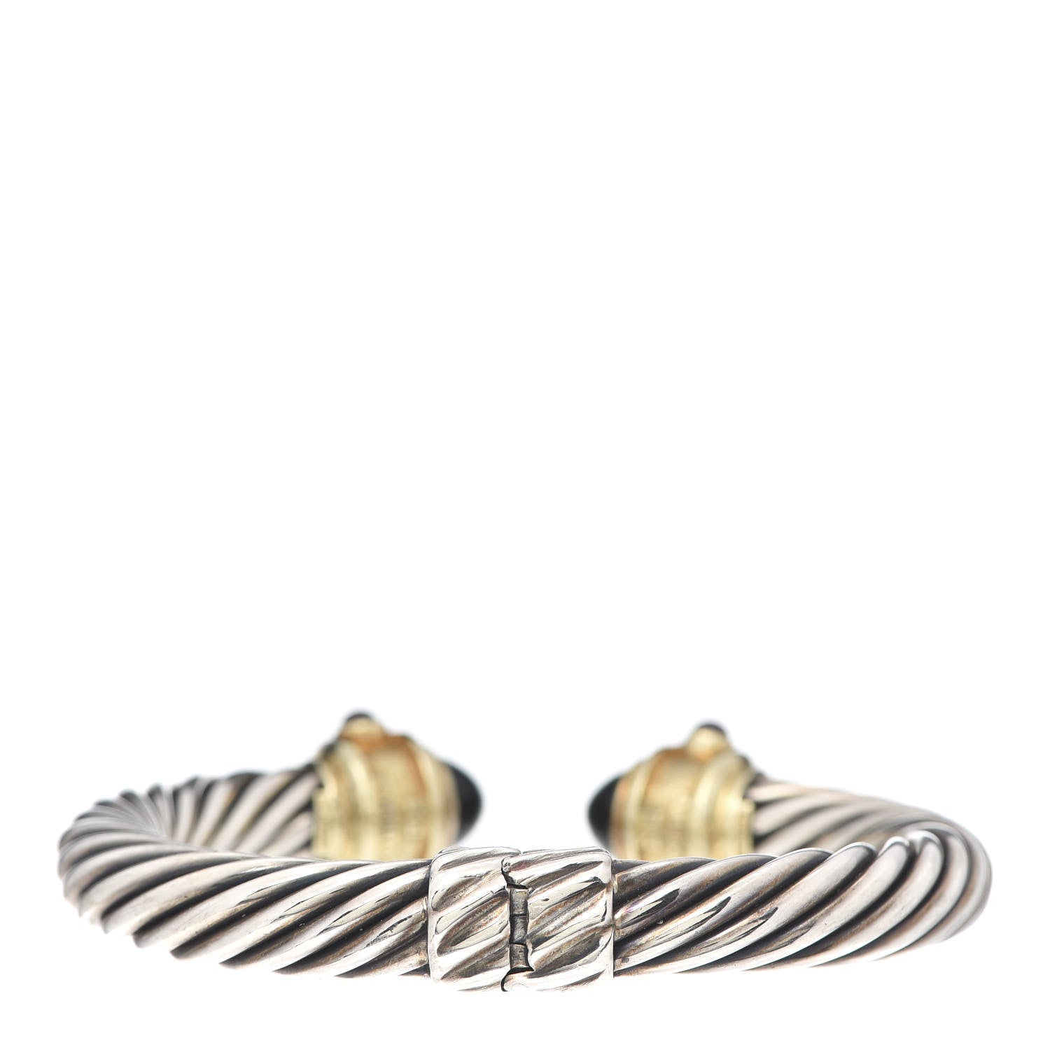 David Yurman Sterling Silver 14K Yellow Gold Black Onyx Citrine Rhodolite Garnet 10mm Cable Renaissance Bracelet 3 of 5