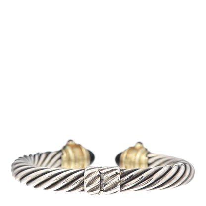 David Yurman Sterling Silver 14K Yellow Gold Black Onyx Citrine Rhodolite Garnet 10mm Cable Renaissance Bracelet 3 of 5