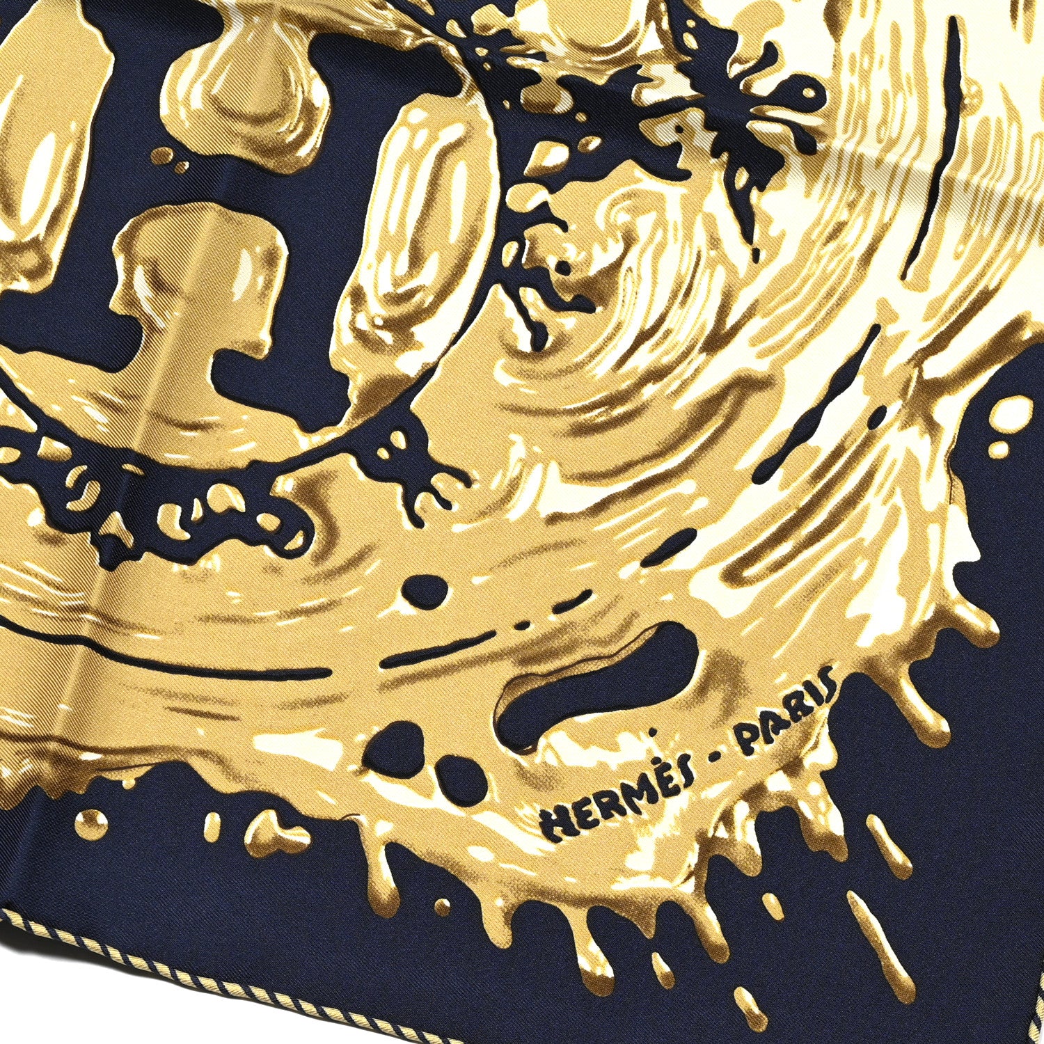 Hermes Silk Peinture Fraiche Scarf 45 Bleu Black Bronze 2 of 6