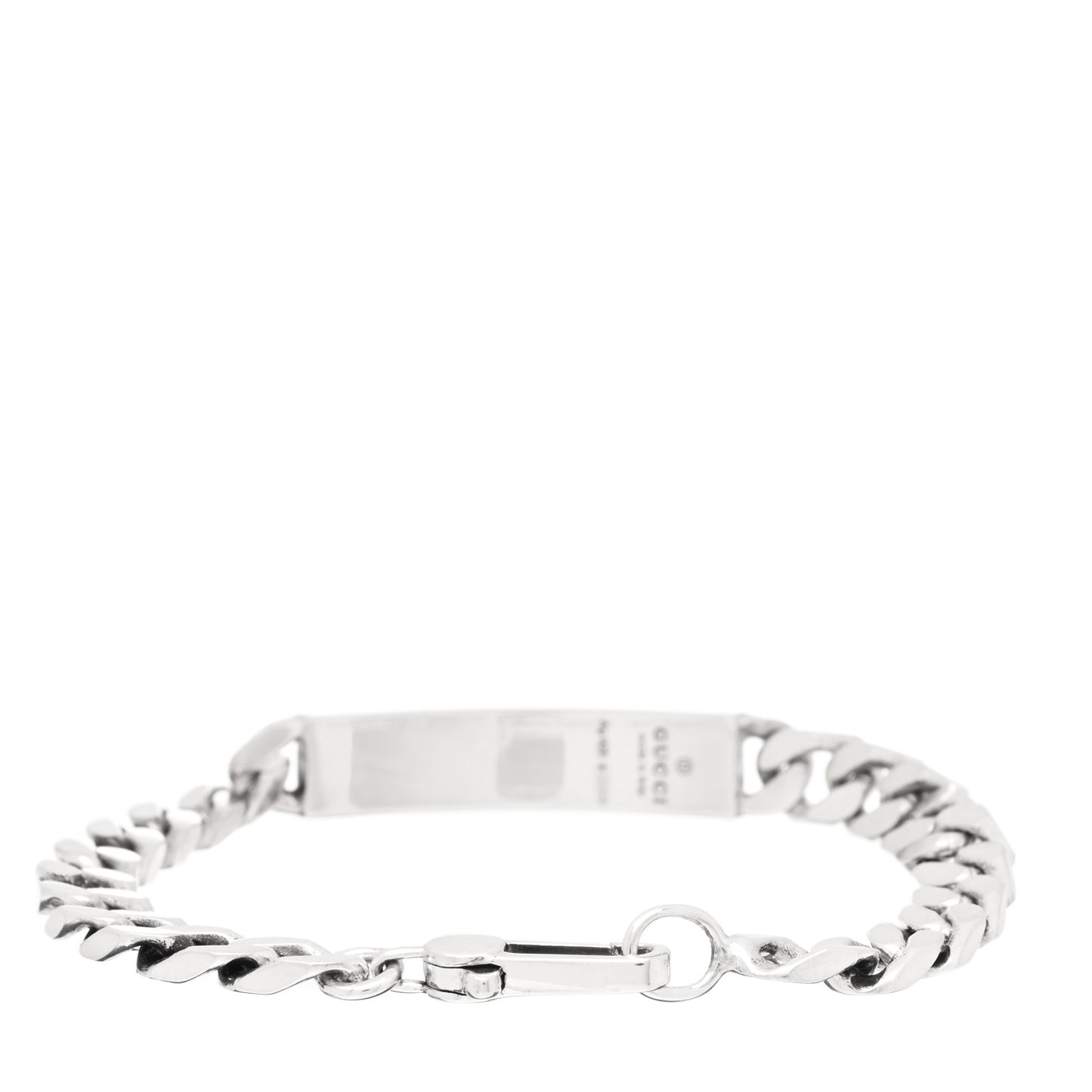 Sterling Silver GucciGhost Hamlet Skull ID Chain Bracelet