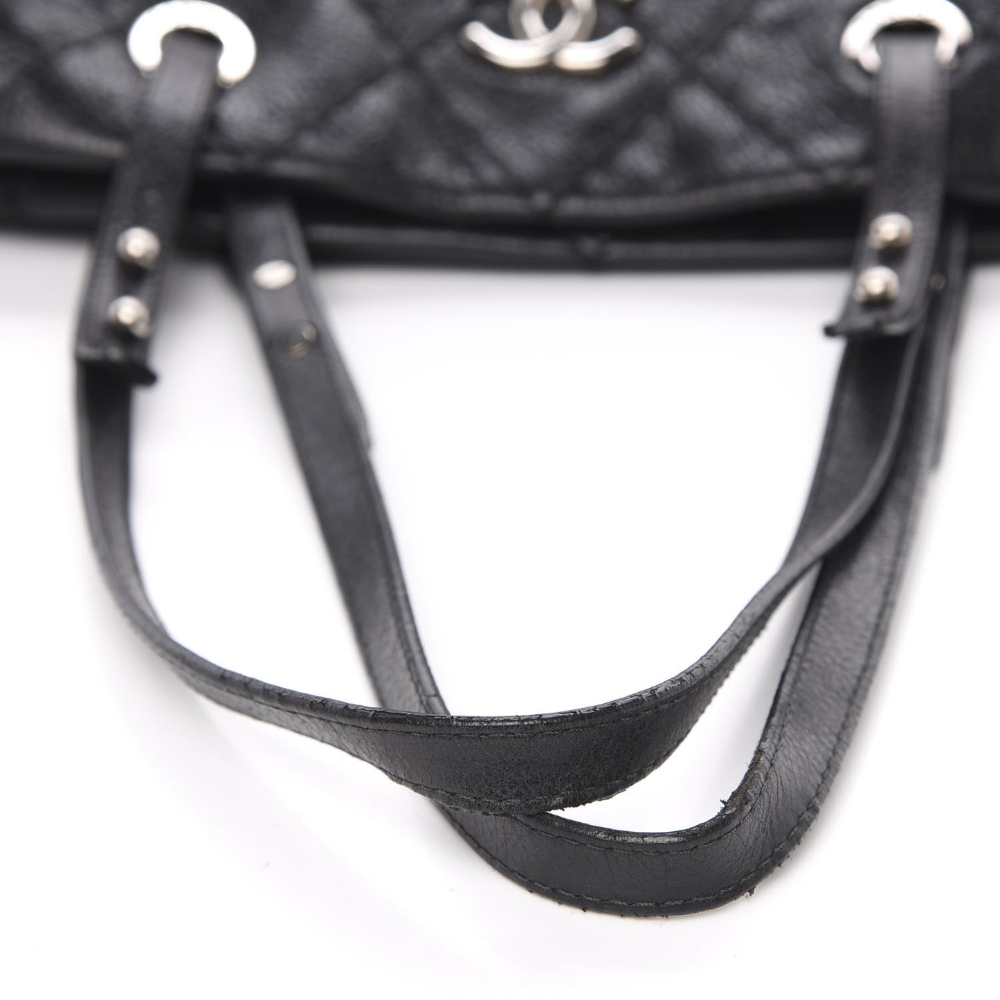 Glazed Calfskin Large On The Road Tote Black