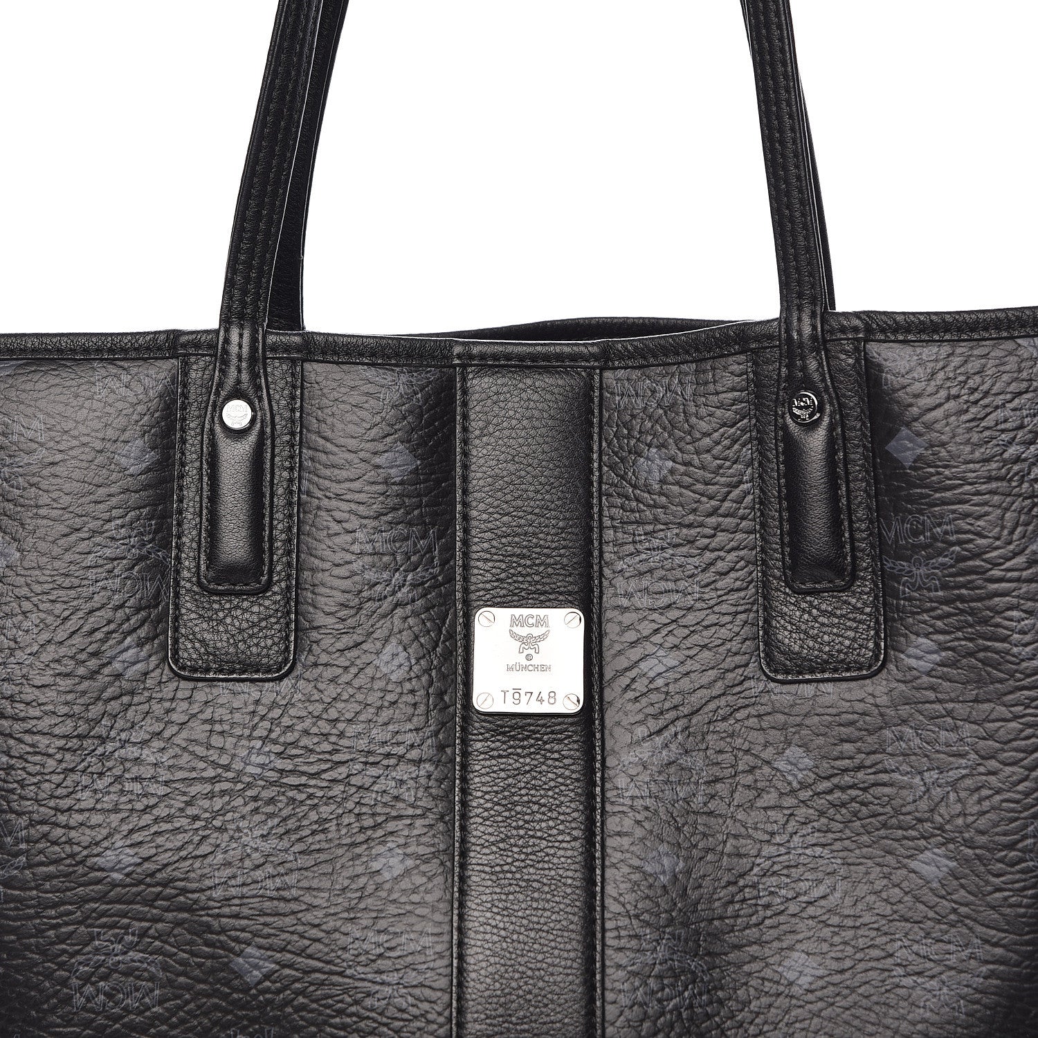 MCM Visetos Medium Liz Reversible Shopper Tote Black 15 of 20