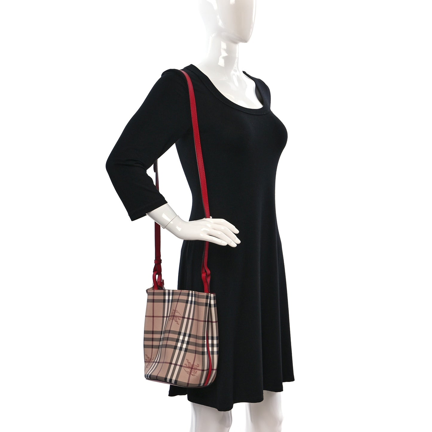 Haymarket Check Colours Small Lorne Bucket Crossbody Poppy Red
