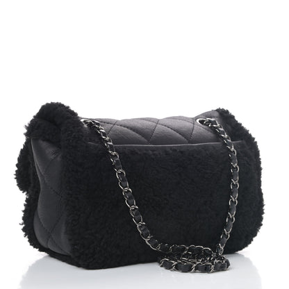 Chanel Shearling Quilted Medium Single Flap Black 2 of 4