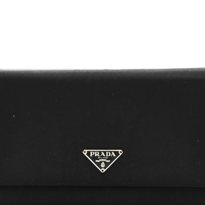 Prada Tessuto Nylon Continental Flap Wallet Black 8 of 10
