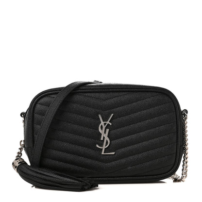 Saint Laurent Grain De Poudre Matelasse Monogram Mini Lou Camera Bag Black 1 of 11